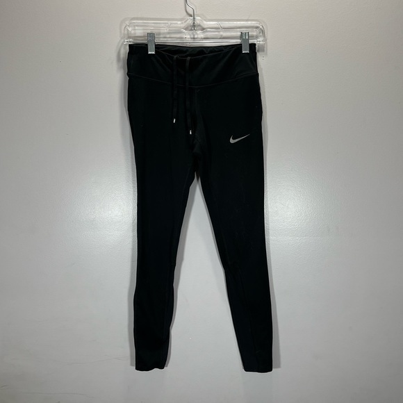 Nike Women’s Black Drawstring Waist Power Epic Run Athletic Leggings - Picture 3 of 12